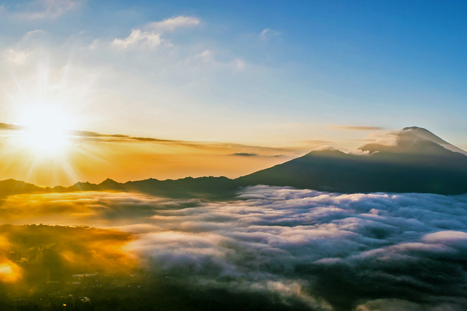 Sunrise Above the Cloud at Mount Batur Bali