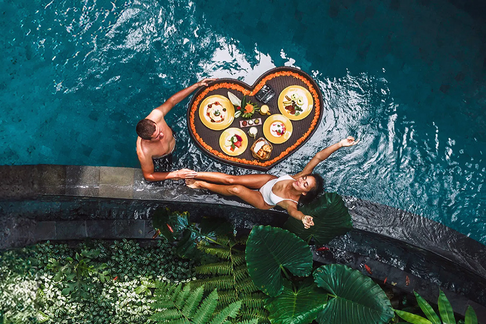 Bali Couple Holidays Australia Floating Breakfast