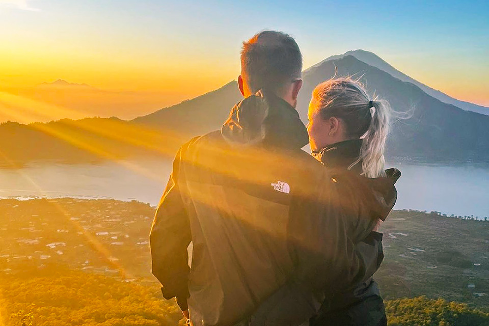 Bali Couple Holidays Trekking Mount Batur for Melbourne Traveler