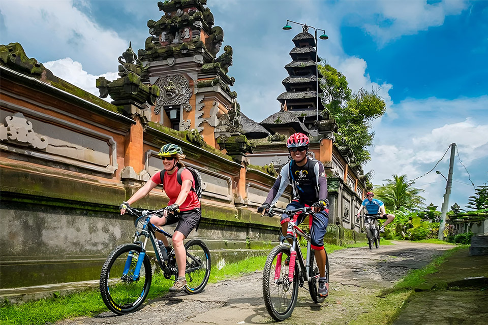 Cycling Through Rice Terraces in Ubud Bali