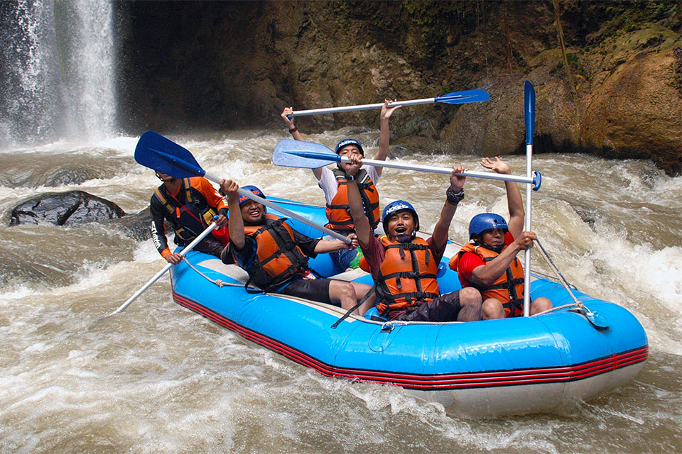 Ubud Rafting Adventure Under Bali Waterfall