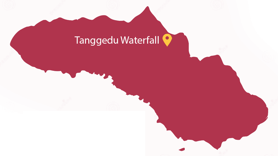 Map to Tanggedu Waterfall East Sumba