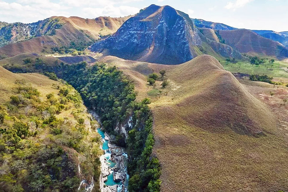 Sumba Tour Tanggedu Waterfall Aerial