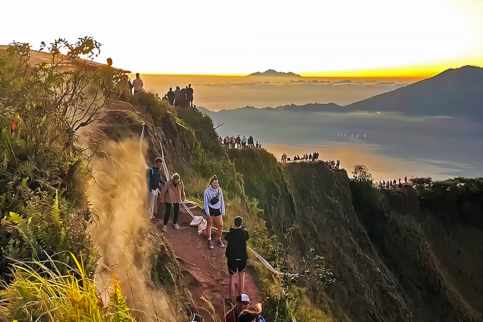 Trek Closing to the Peak of Mount Batur